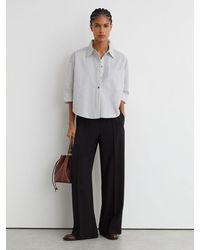 Reiss - Wilde - Black Wide-leg Elasticated-waist Trousers, Us 8 R - Lyst