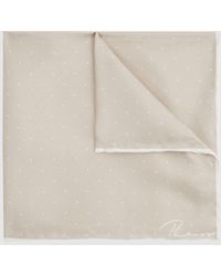 Reiss - Liam - Stone Polka Dot Silk Pocket Square, One - Lyst