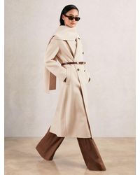 Reiss - Indira Wool-Blend Scarf Blindseam Coat - Lyst