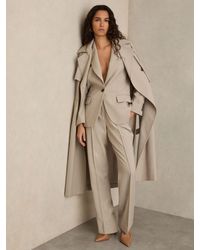 Reiss - Petite Straight-Leg Textured Wool-Blend Suit Trousers - Lyst