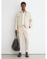 Reiss - Cotton-Blend Lightweight Tapered Trousers - Lyst
