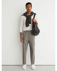 Reiss - Snap - Sage Green Cotton-blend Lightweight Tapered Trousers, 32 - Lyst