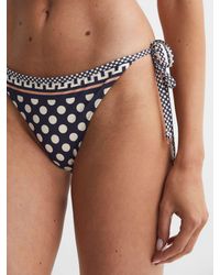 Reiss - Polka Dot Self-Tie Bikini Bottoms - Lyst