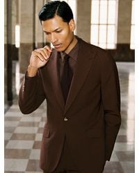 Reiss - Mineral - Chocolate Brown Classic Fit Wool-blend Single-breasted Suit Blazer, 40 - Lyst