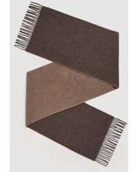 Reiss - Picton - Taupe Cashmere Blend Scarf, One - Lyst
