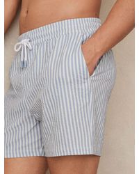 Reiss - Soft & Seersucker Stripe Swim Shorts - Lyst