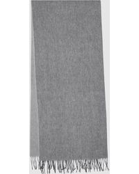 Reiss - Picton - Soft Grey Wool-cashmere Scarf, One - Lyst