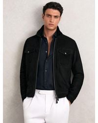 Reiss - Suede Zip Through Jacket - Lyst