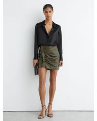 Reiss - Crystal-Embellished Ruched Mini Skirt - Lyst