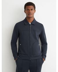 Reiss - Newland Premium Interlock Zip-Through Overshirt - Lyst