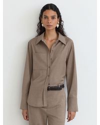 Reiss - Wool-Blend Long-Sleeve Shirt - Lyst