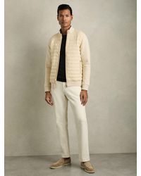 Reiss - Hybrid Quilt And Interlock Jersey Zip-Through Jacket - Lyst