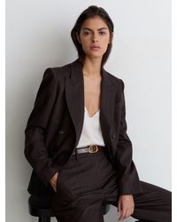 Reiss - Leather Lizard-Effect Sculpted-Buckle Belt - Lyst