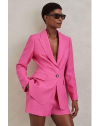 Reiss - Hewey - Pink Tailored Textured Single Breasted Suit: Blazer - Lyst