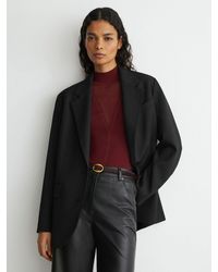 Reiss - Petite Stretch-Twill Relaxed Single-Breasted Blazer - Lyst