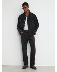 Reiss - Dylan - Black Relaxed Straight-leg Jeans, 36w X 29l (uk 36 S) - Lyst
