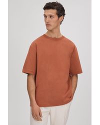 Reiss - Tate - Raw Sienna Oversized Garment Dye T-shirt - Lyst