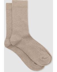 Reiss - Cotton Blend Ribbed Loafer Socks - Lyst