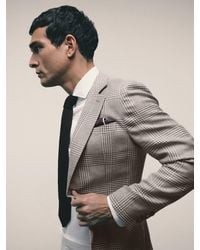 Reiss - Tailored Fit Linen-Wool Single-Breasted Check Blazer - Lyst