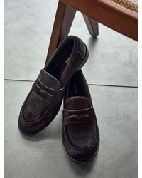 Reiss - Leather Pony-Effect Loafers - Lyst