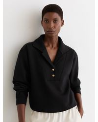 Reiss - Premium Interlock Collar Sweatshirt - Lyst
