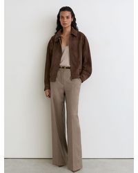 Reiss - Wool-Blend Wide-Leg Trousers - Lyst