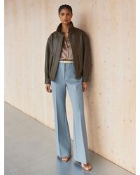 Reiss - Petite Twill Patch-Pocket Flared Trousers - Lyst