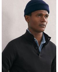Reiss - Merino Wool Half-Button Funnel Jumper - Lyst
