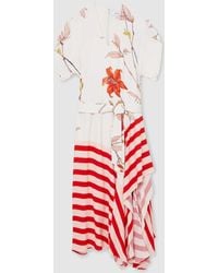 Reiss - Floral Stripe-Print Maxi Dress - Lyst