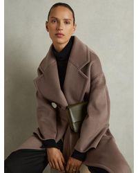 Reiss - Petite Wool-Blend Blindseam Coat - Lyst