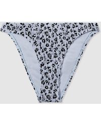 GOOD AMERICAN - Good Blue Print Good Textured Leopard Print Bikini Bottoms - Lyst