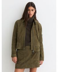 Reiss - Suede Zip-Through Jacket - Lyst