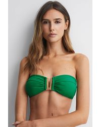 Reiss - Carina - Green Bandeau Bikini Top - Lyst