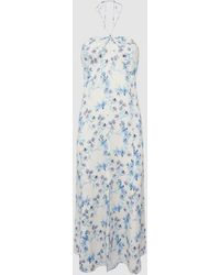 Reiss - Sophia - White Floral Print Halter Neck Midi Dress, Us 8 - Lyst