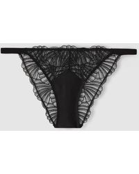 Calvin Klein - Calvin Black Underwear Sheer Lace Briefs - Lyst