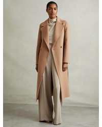 Reiss - Petite Wool Blend Double Breasted Blindseam Coat - Lyst