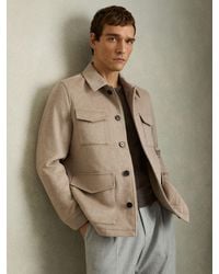 Reiss - Graze Jacket Wool Melange, Oatmeal - Lyst