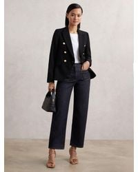 Reiss - Marcie - Dark Blue Petite Straight-leg Patch-pocket Jeans, 32w X 29l (uk 32 S) - Lyst