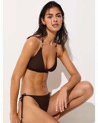 Reiss - Carina - Chocolate Fixed-side Bikini Bottoms, Us 4 - Lyst