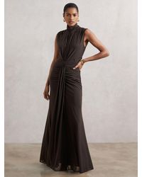 Reiss - Ruched Petite Sleeveless Maxi Dress - Lyst
