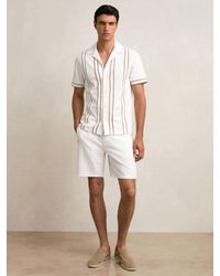 Reiss - Angus - White Textured Drawstring Shorts, Xxl - Lyst