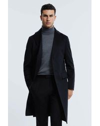 Reiss - Tycho - Navy Atelier Cashmere Single Breasted Coat - Lyst