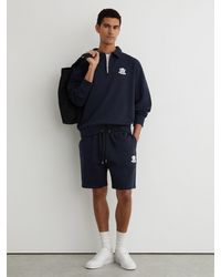 Reiss - Monogram Embroidered Cotton Shorts - Lyst