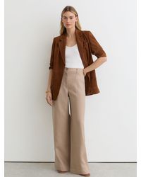 Reiss - Petite Linen Wide-Leg Trousers - Lyst