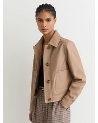 Reiss - Leather Trucker Jacket - Lyst