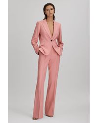 Reiss - Millie - Pink Tailored Single Breasted Suit Blazer - Lyst