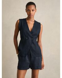 Reiss - Linen Button-Front Waistcoat - Lyst