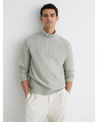 Reiss - Textured-Knit Half-Zip Jumper With Wool - Lyst
