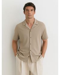 Reiss - Stretch Textured Cuban-Collar Shirt - Lyst