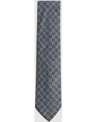 Reiss - Antioco - Blue Melange/navy Silk Floral Medallion Tie, - Lyst